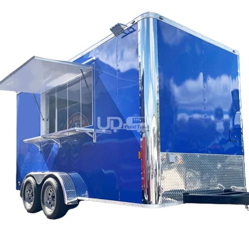 Hot Sale Stainless Steel Food Trailers Fully Equipped US Standards Ice Cream Trucks Mobile Food Truck Trailer with Water System