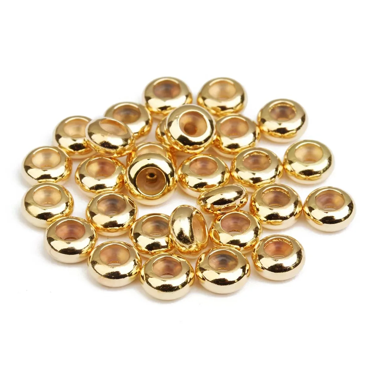 10pcs 6/7/8/10mm Stainless Steel Adjustment Beads with Non-slip Silicone Ring Gold Stopper Spacer Beads for Jewelry Making DIY