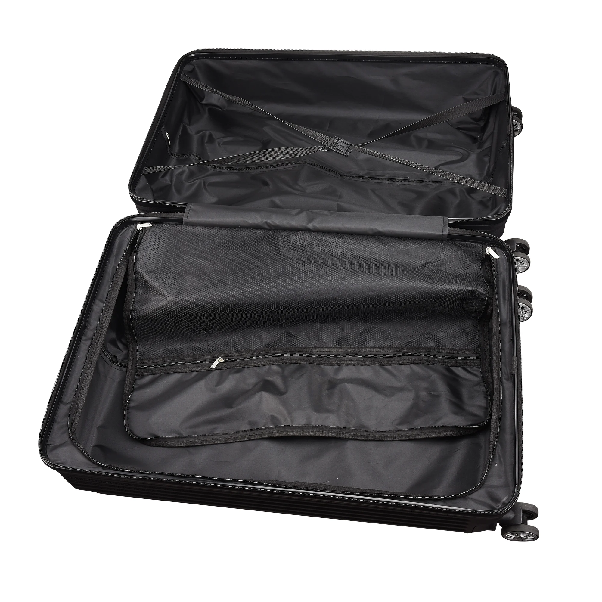 Roshanda 3-teiliges Kofferset, 20" 24" 28" ABS-Hartschalen-Reisegepäckset, 4 Räder,Reißverschluss,Teleskop-Zugstange,M-L-XL-Set – Detail 40