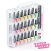 48-Bottle Transparent Nail Polish Organizer. Features an Adjustable Divider and Double-Side Design. Ideal for Gel Nail Polish 1