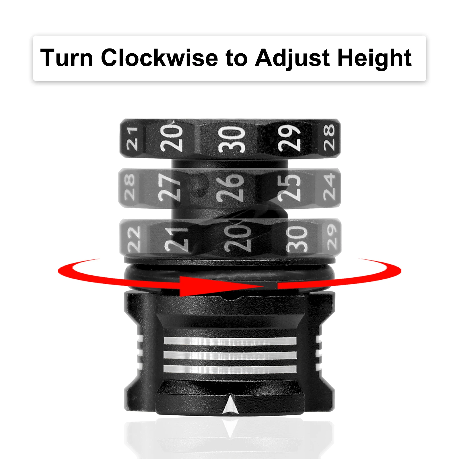 RC Ride Height Gauge - Aluminum Alloy Adjustable Ruler 20-30mm For RC Car Model Repair