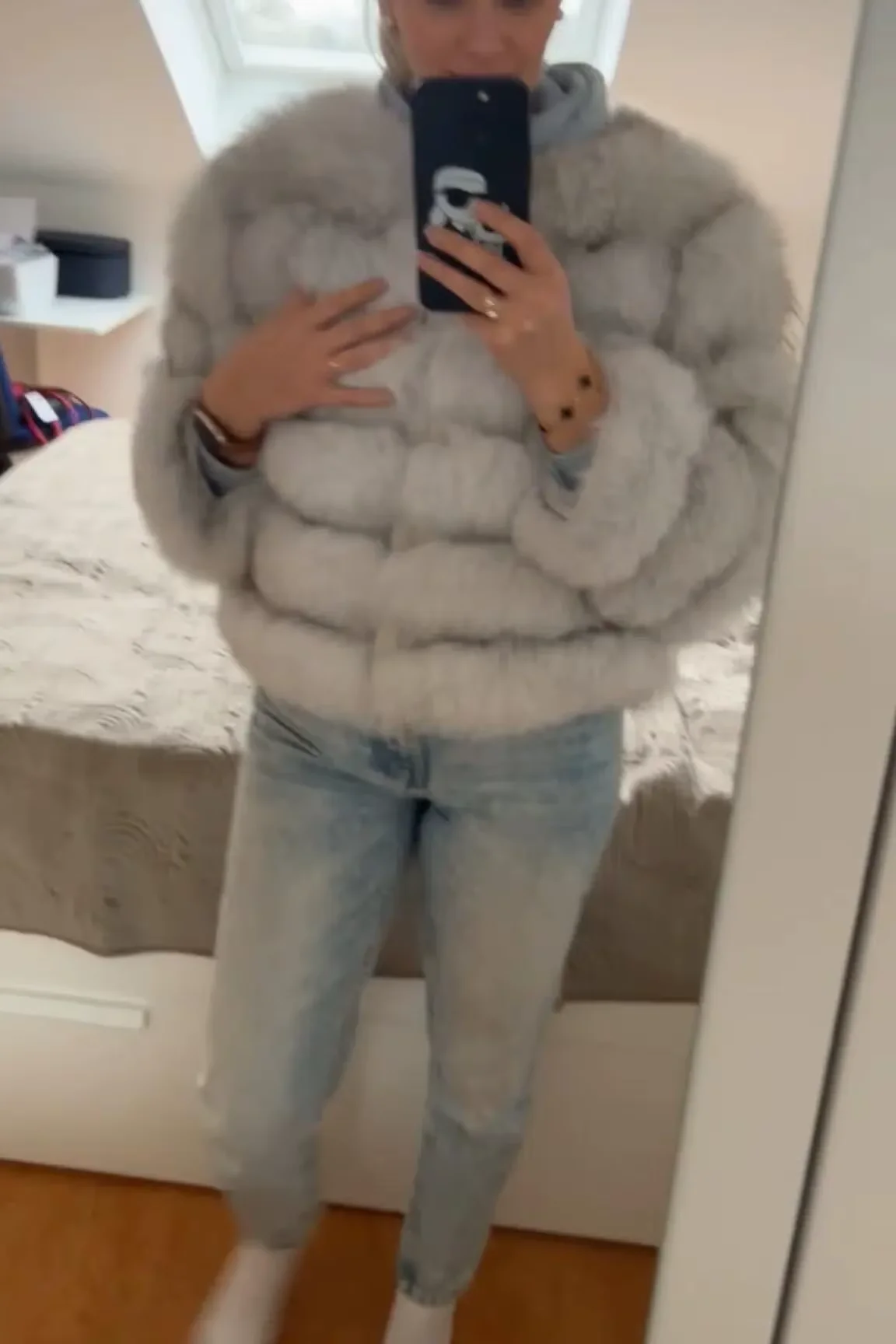 Real Fox Fur Coat Winter Jacket Women O-neck Thick Fashion 2025 Natural Fox Fur Raccoon Outerwear Warm Luxury Female Plus Size photo review