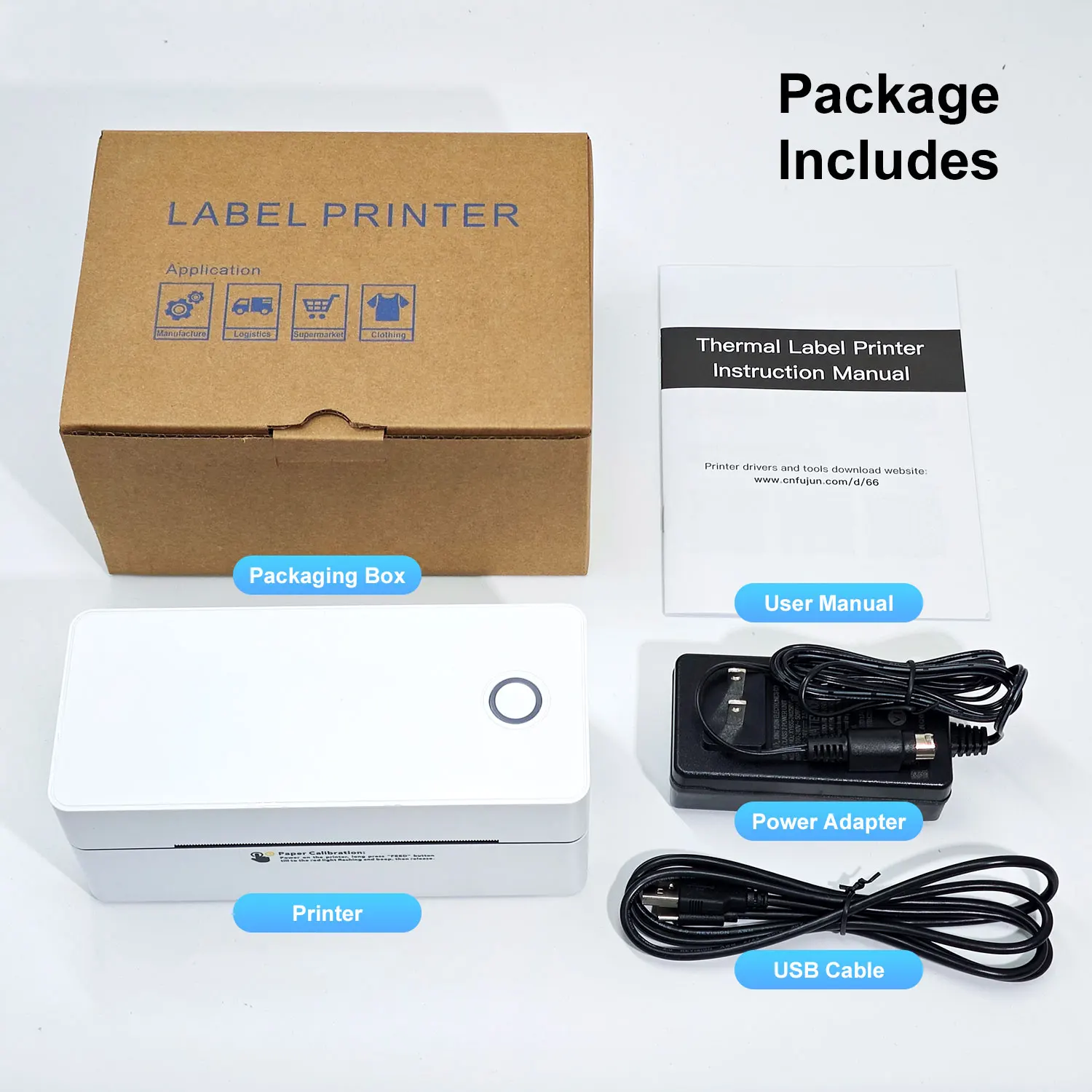 طابعة ملصقات حرارية طابعة ملصقات شحن لاسلكية صغيرة...