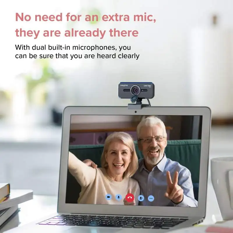 Creative Live Cam Sync V3 2K QHD USB Webcam with 4X Digital Zoom Touch Button and Microphones 1080P HD Up to 95 FOV