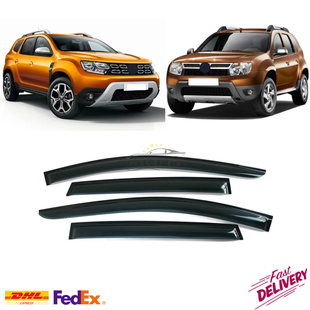 Renault Duster Dacia Window Visors Wind Rain Deflector Car Door Guard
