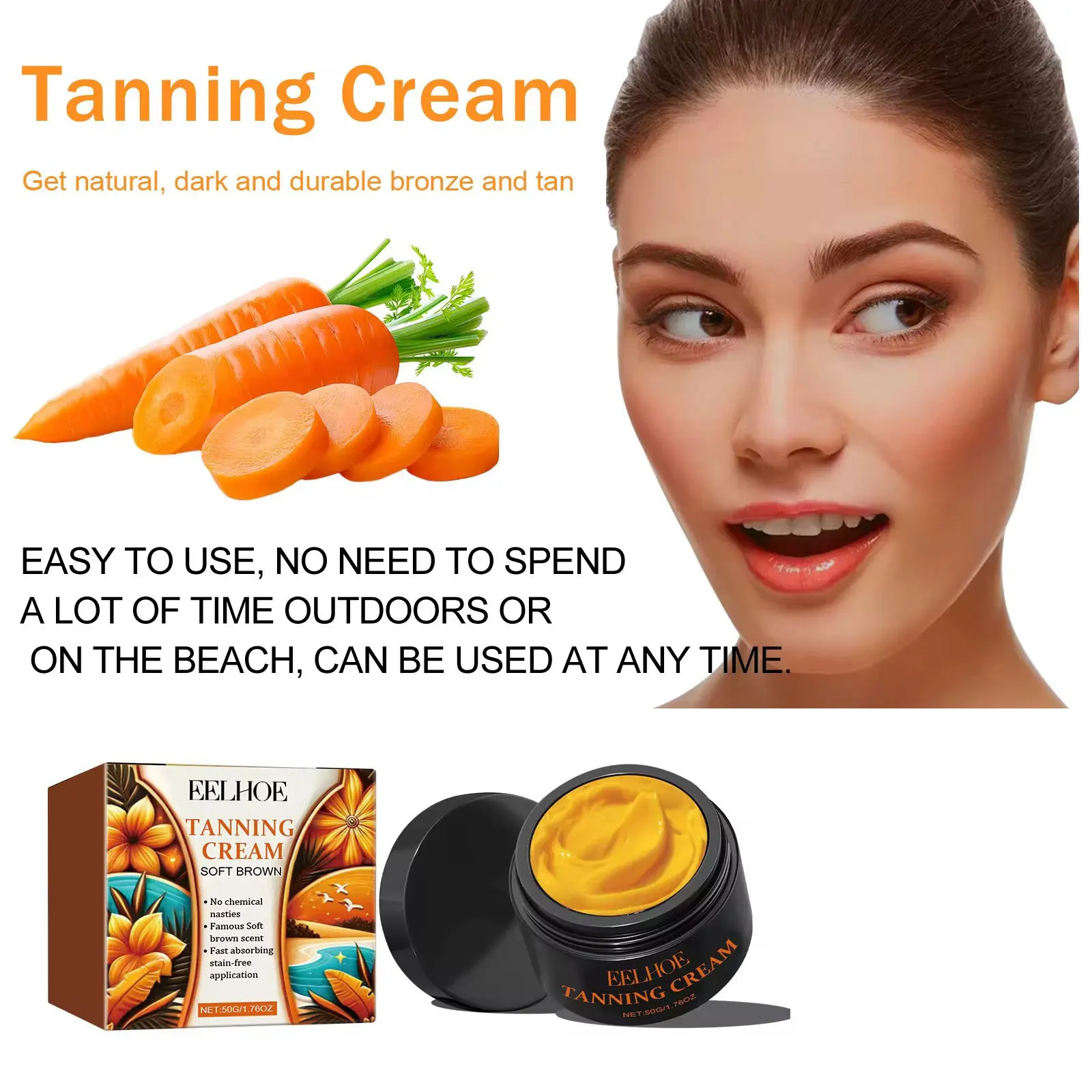 EELHOE Tanning Cream Summer Beach Tanning Aid Lotion Intensive Gel Body Bronzer Lotion Nourish Self Tanner