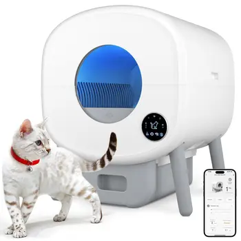 Fumoi Smart Self Cleaning Cat Litter Box, Large Capacity Automatic Cat Litter Box with App Control & Safety Protection for Multi 1