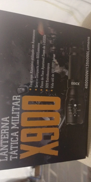 Lanterna Tática Militar X900 Profissional com Zoom Sinalizador Recarregável Luz Camping photo review