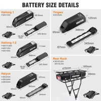 [Stock UE] Batterie Hailong HL grande capacité pour vélo électrique, 48V 52V 30AH 25AH 16Ah /20Ah/13AH, cellules 18650 21700, type tube diagonal et porte-bagages arrière, BMS intelligent 30A 40A pour vélos électriques à moteur central, à moyeu et à moteur arrière de 250W 350W 500W 750W 1000W 1500W 1600W 2000W 8