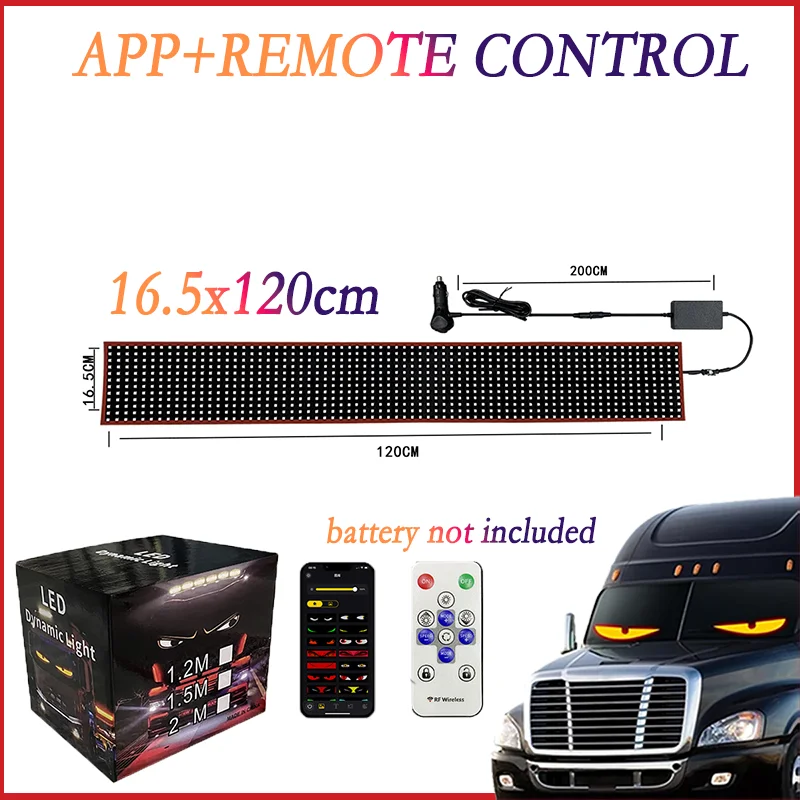 Programmable Flexible Screen LEDCar Light 12VBluetooth App Control Truck Eye Display Animation LED Matrix Panel for Vehicle Sign