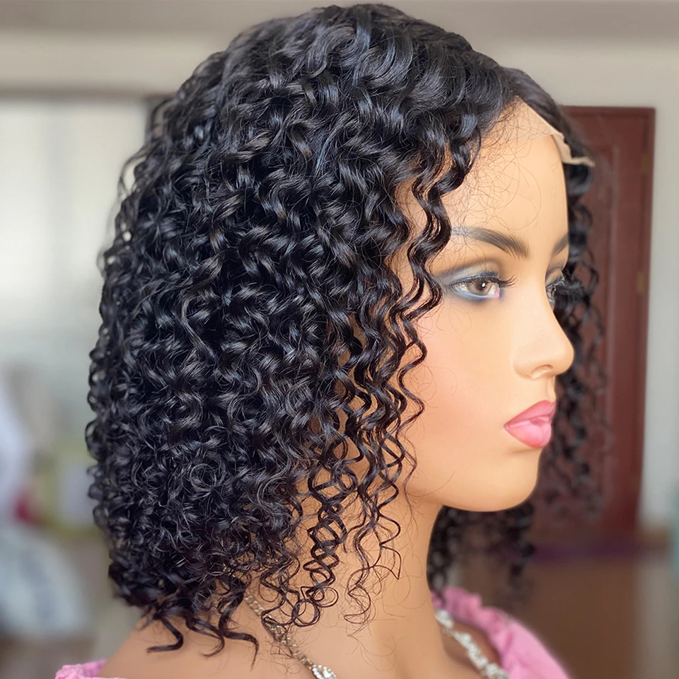Curly Wig Lace Front Human Hair Wigs For Black Women Remy Brazilian 4X4 Closure Wig 13x4 Lace Front 150% Density BOB