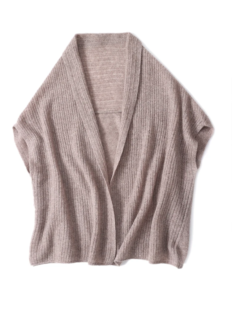 Poncho en lainage drapé oversize « COSY NORDIC WRAP » - OUMMI BASICS main image 1