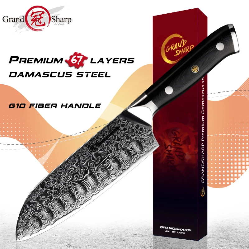 Profesional 5Inch Utility Knife Japanese Damascus Steel Kitchen Knife  Multi-purpose Cutter Knives - Best Damascus Chef's Knives