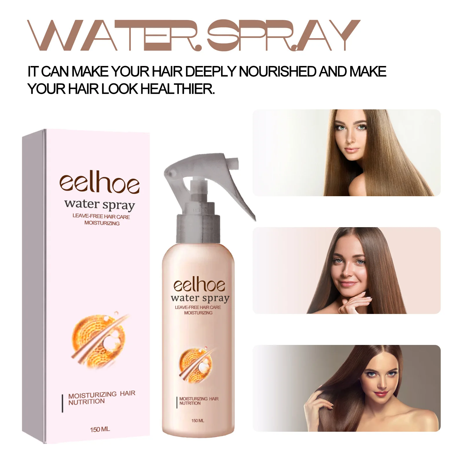 EELHOE Hair Repair Spray Essential Anti Frizz Spray Smoothing Hair Straighten Serum Scalp Treatment Nourishing 150ml