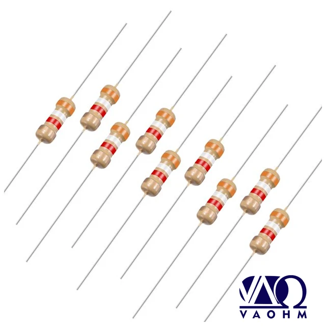 100 PEZZI DI RESISTENZE STRATO CARBONE 1 Ohm 1/4W 0,25 WATT 5% RESI - Foto 12