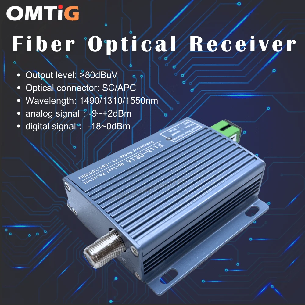 FTTH CATV Optical Receiver Fiber WDM Converter SC APC Duplex Connector Mini Mode with 1 Output RF Inch