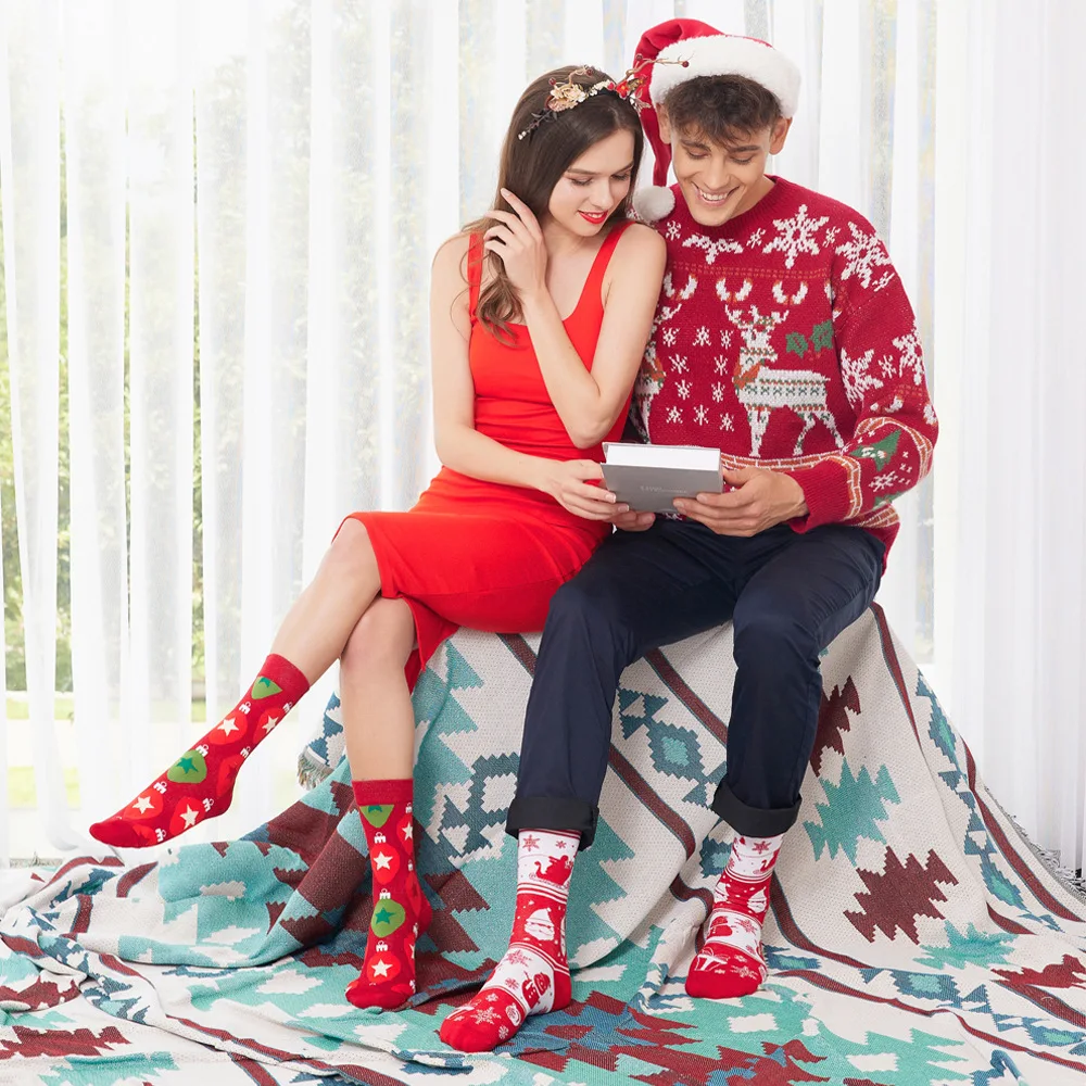 Christmas Socks Colorful Creative Fun Socks Children Cute Sock Christmas Gift Elk Snowman Santa Printed for Men Women