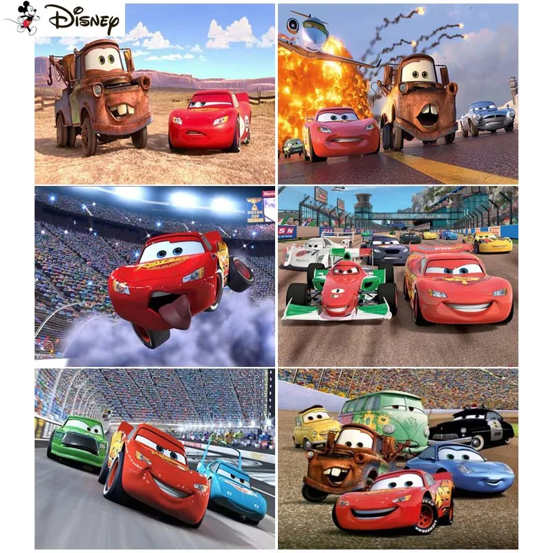 

Disney 5D Diy Diamond Painting Cross Stitch "Cartoon car racing" Home Decor Full Rhinestones Inlay Diamond Embroidery