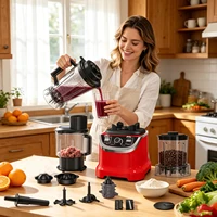 Robot culinaire multifonction 8 en 1, 9500W, mixeur haute vitesse 3L 32000 tr/min, presse-agrumes, hachoir à viande, mixeur à smoothies, appareil de cuisine 6