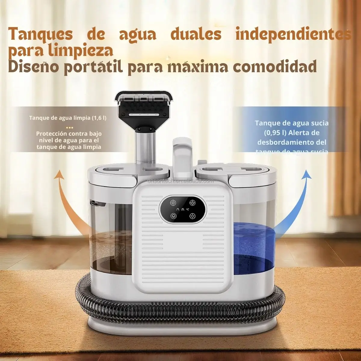 Máquina de Limpieza a Vapor 1650W Potente y Compacta para Sofás, Alfombras y Tapicerías