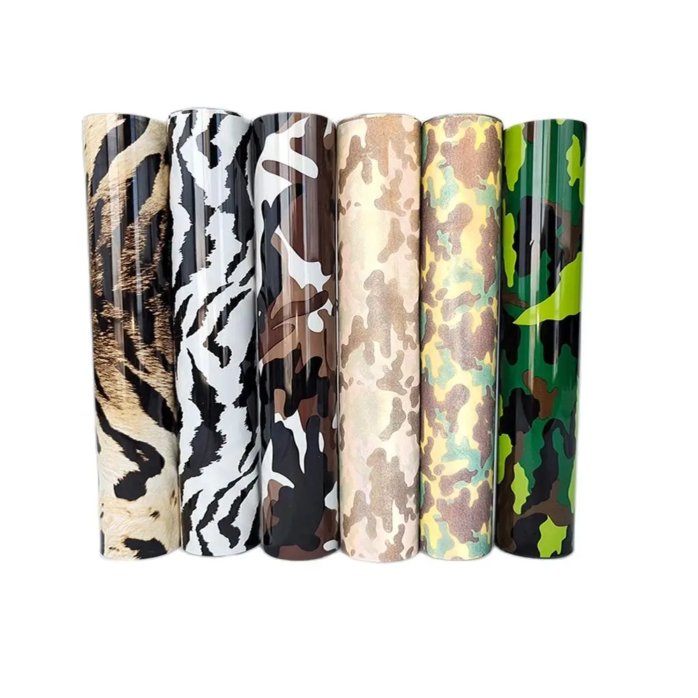 

6 Sheets 25cmX50cm Bundle TPU+Reflective Heat Transfer Vinyl Pattern Reflectivefor Cricut HTV Iron-on DIY Decoration