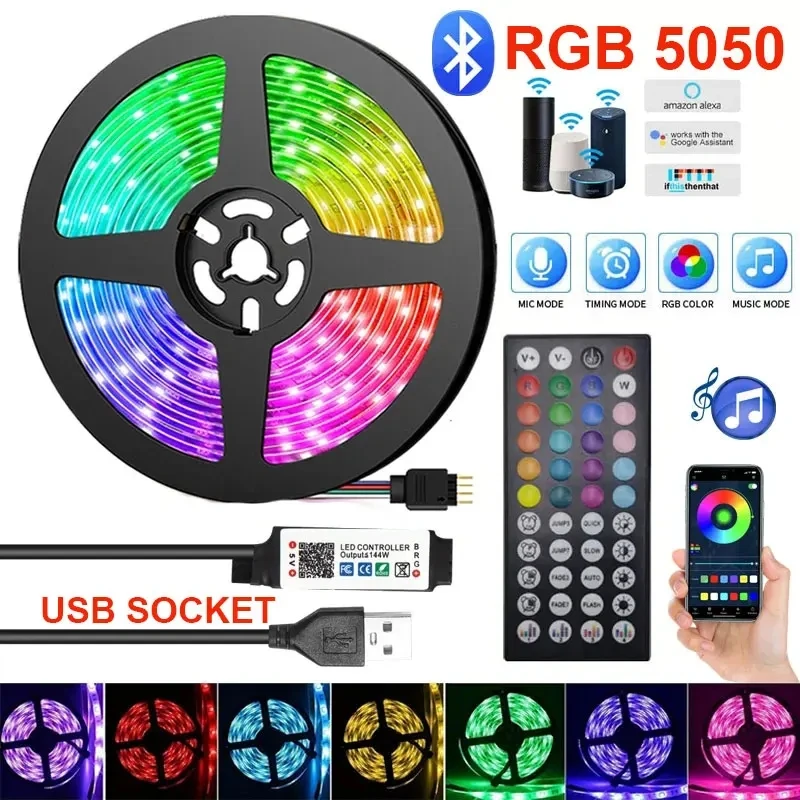 

Led Strip Lights 5050 RGB LED Light Smart APP Control for TV Backlight Christmas Party Home Decor Lighting Ribbon Tape for Room