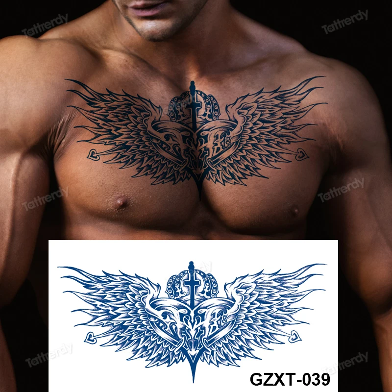 S.A.V.I Temporary Tattoos Waterproof for Men and Women - Flying Bird in  Blue Color Design for Chest, Waist, and Back, Size- 24x14cm : Amazon.in:  Beauty