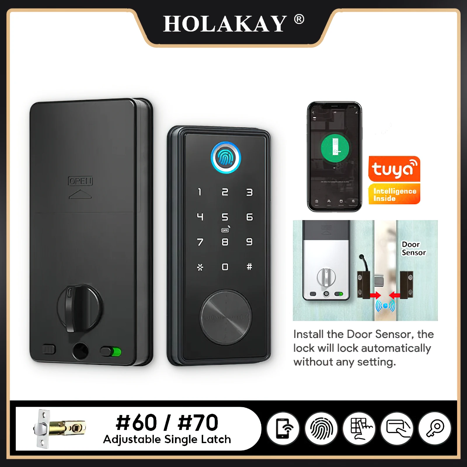 

Holakay безопасность беспроводные электронные замки отель Cerraduras Inteligentes цифровой ключ биометрический отпечаток пальца Tuya смарт-замок