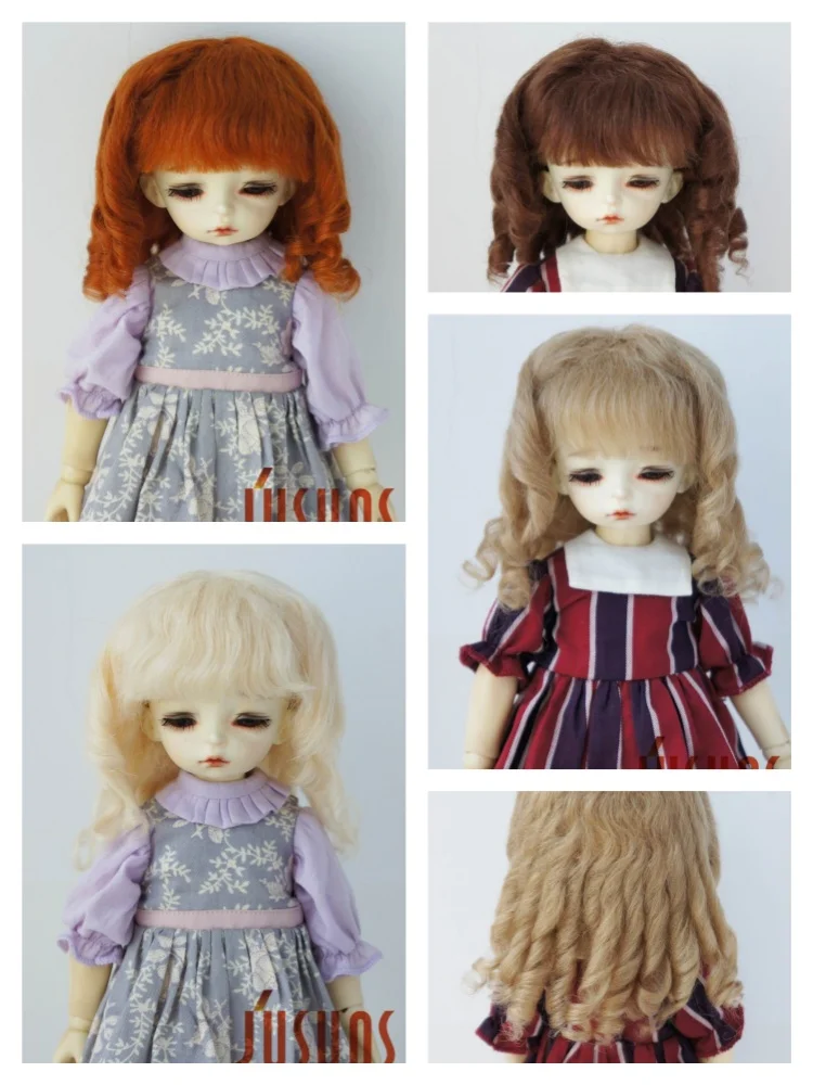 

JD178 All Sizes Pretty Curly BJD Mohair Wig Suit For 1/12 1/8 1/6 1/4 1/3 Q Baby Blythe DOD Hair Wholesale Cheap Accessories