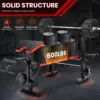 6 in 1 660lbs Weight Bench Set with Squat Rack, Bench Press Set with Barbell Rack, Adjustable Incline Strength Training Workout