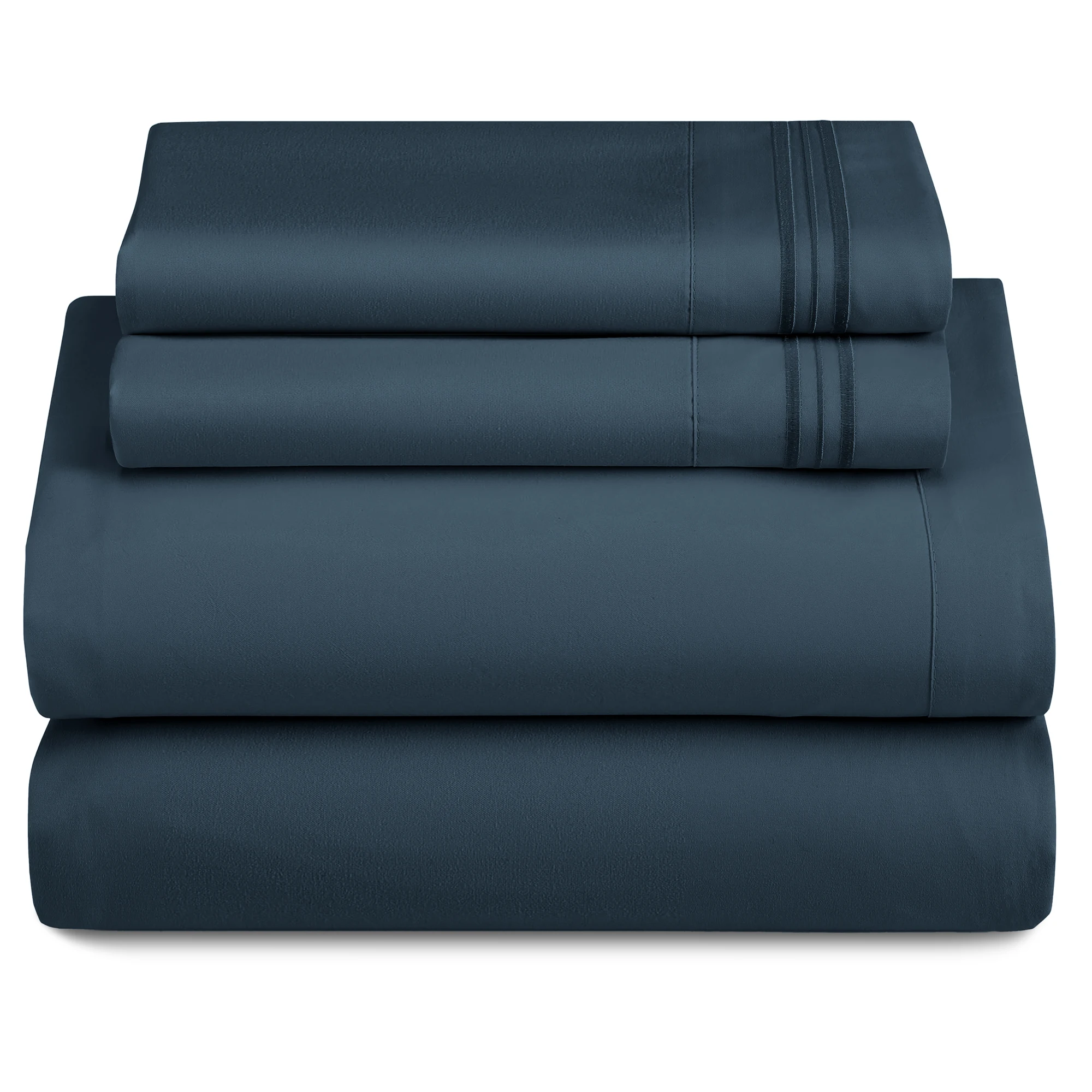 LUX Décor Sheet Set - 3 Piece Ultra-Soft Microfiber Bed Sheets with Flat Sheet, 16 Inches Deep Pocket Fitted Sheet 1