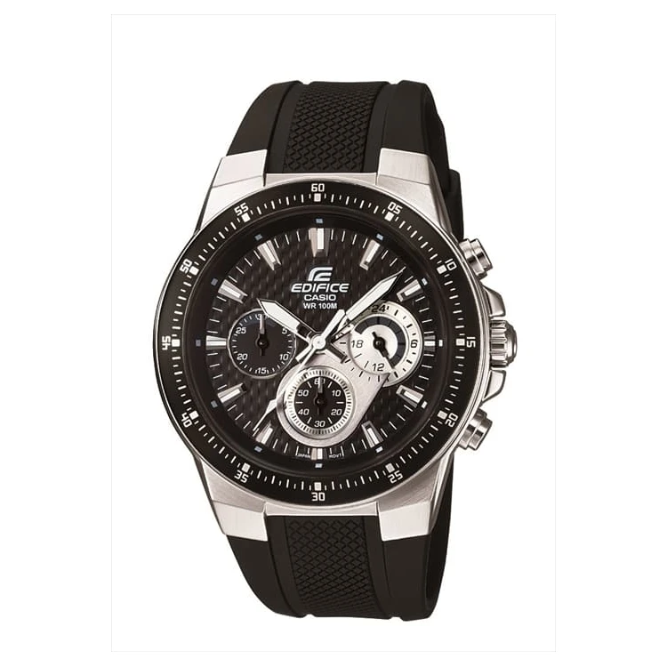 Casio EF-552-1A, 25/20mm, hitam, poliuretan, di bawah cangkang