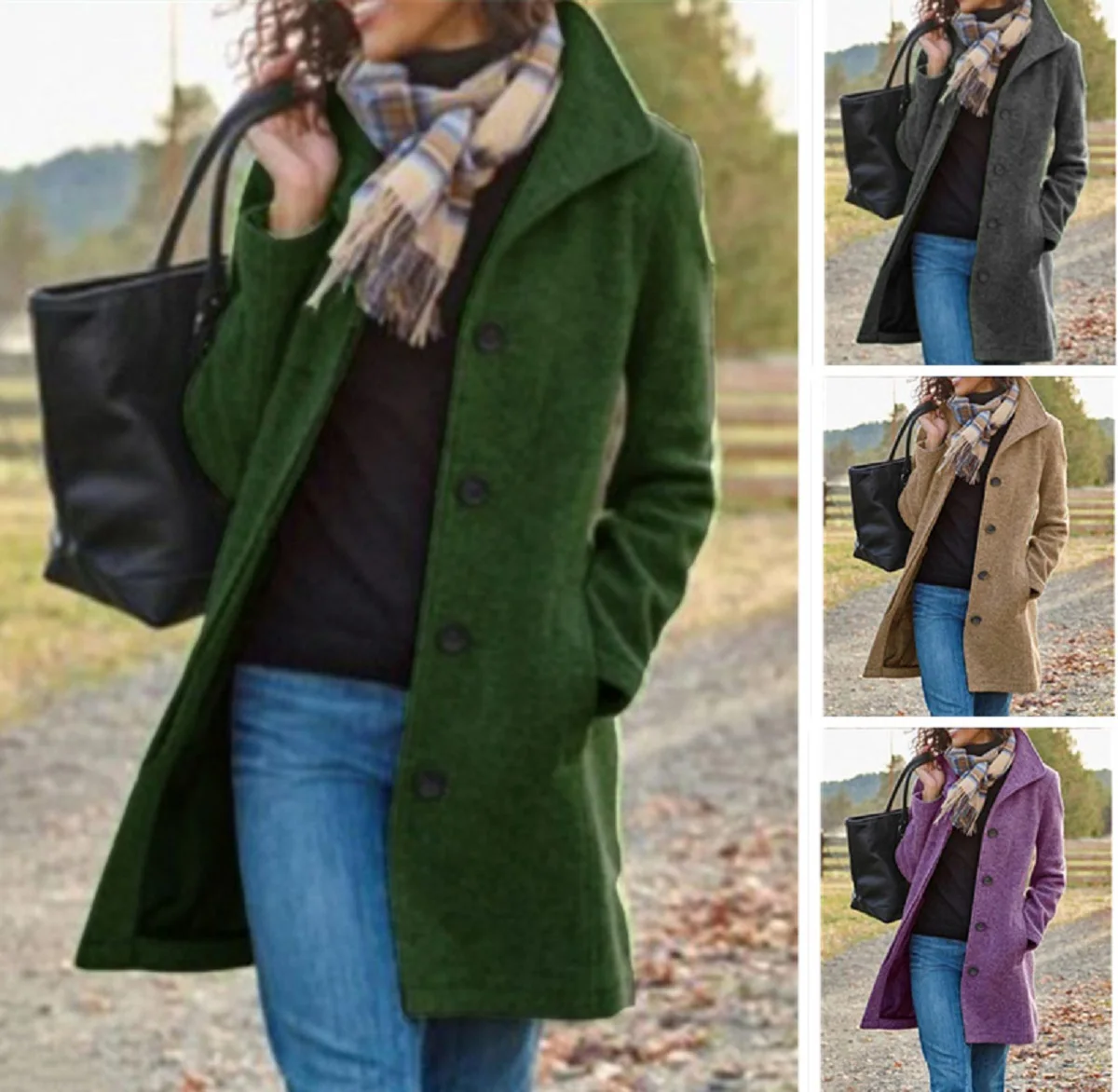 Autumn Winter Loose Maternity Thick Long Trench Coat Jacket Top Causal Women Single-Breasted Woolen Outwear Coat Capes Plus Size