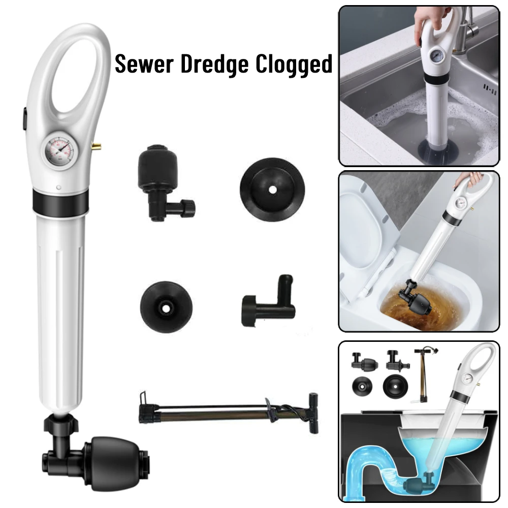 Sewer Dredge Clogged Remover Pipe Toilet Plungers Air Drain Blaster