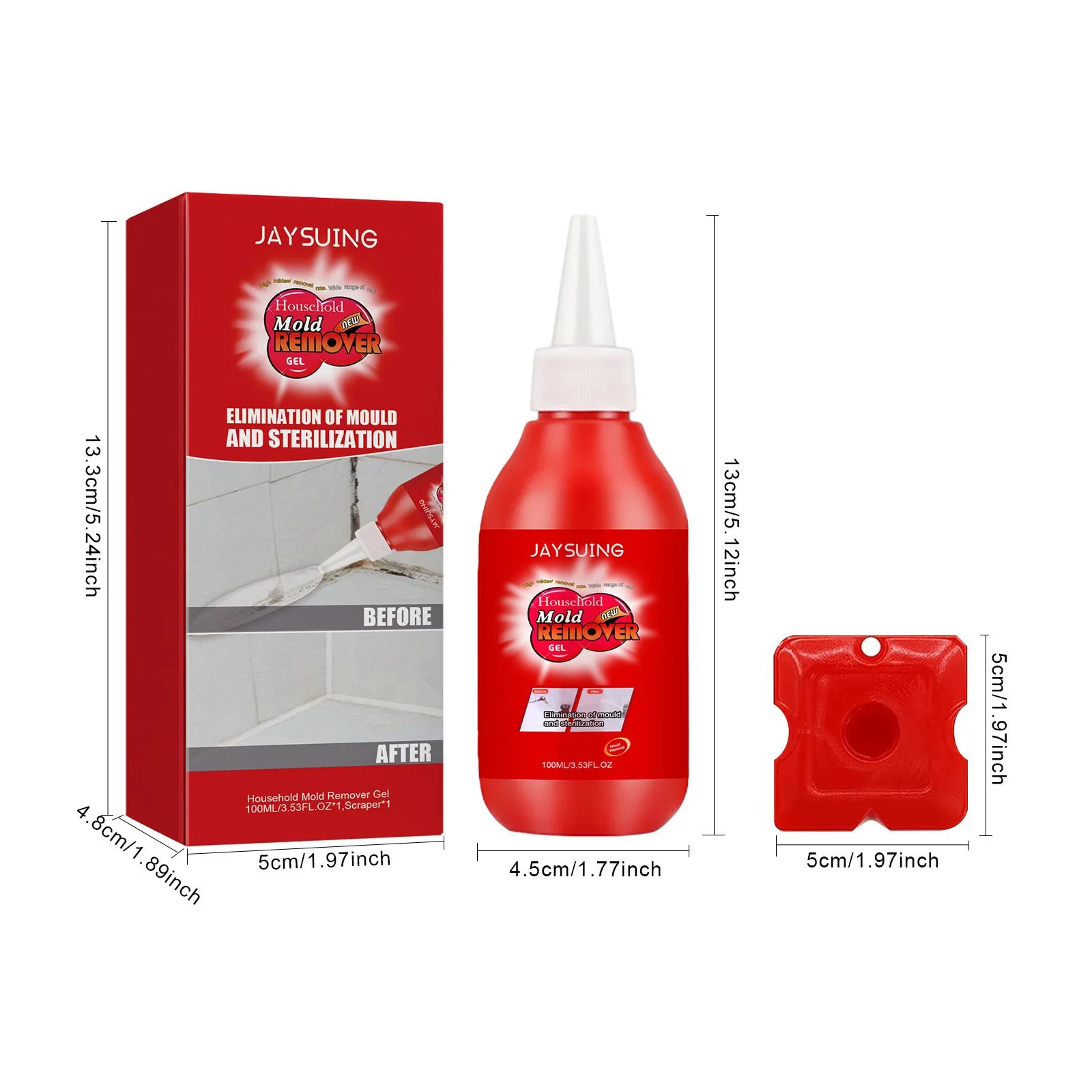 Jaysuing 100ml Mold Mildew Remover Cleaner Wall Kitchen Mold Cleaning Chemical Tiles Bathroom Washing Black Spot Removing Gel