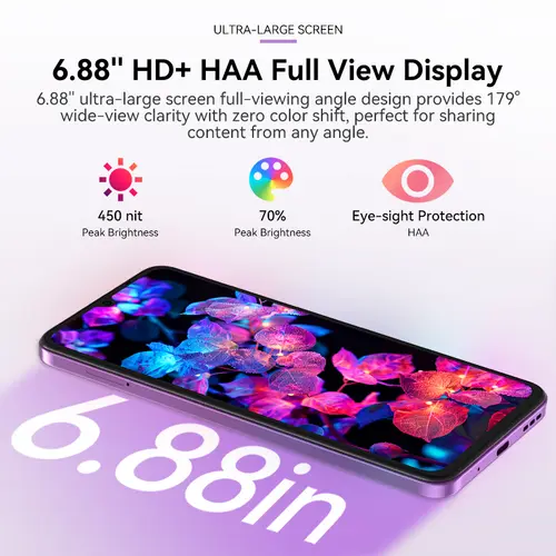 IIIF150 Action A5Pro Phone Android 15 Go Smartphone 12GB RAM 256GB ROM 6.8inch HD+ HAA Display Dual Screen Design 5100mAh Batter - Image 4