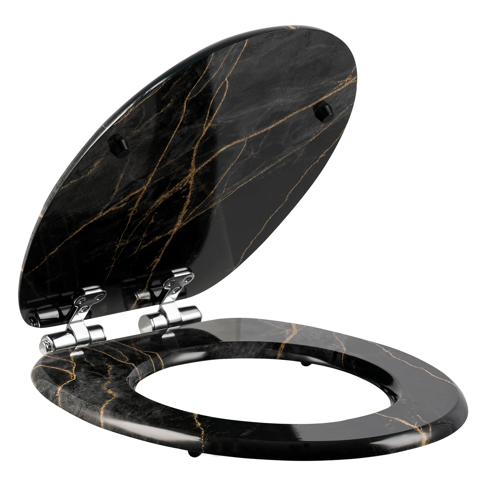 Trust-Abattant WC à Fermeture En Douceur Libération Rapide Noir