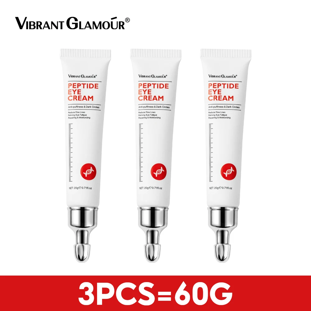 VIBRANT GLAMOUR Peptide Collagen Eye Cream Anti-Wrinkle Anti-Aging Remover Dark Circles Against Puffiness Remove eye bags 3 pcs