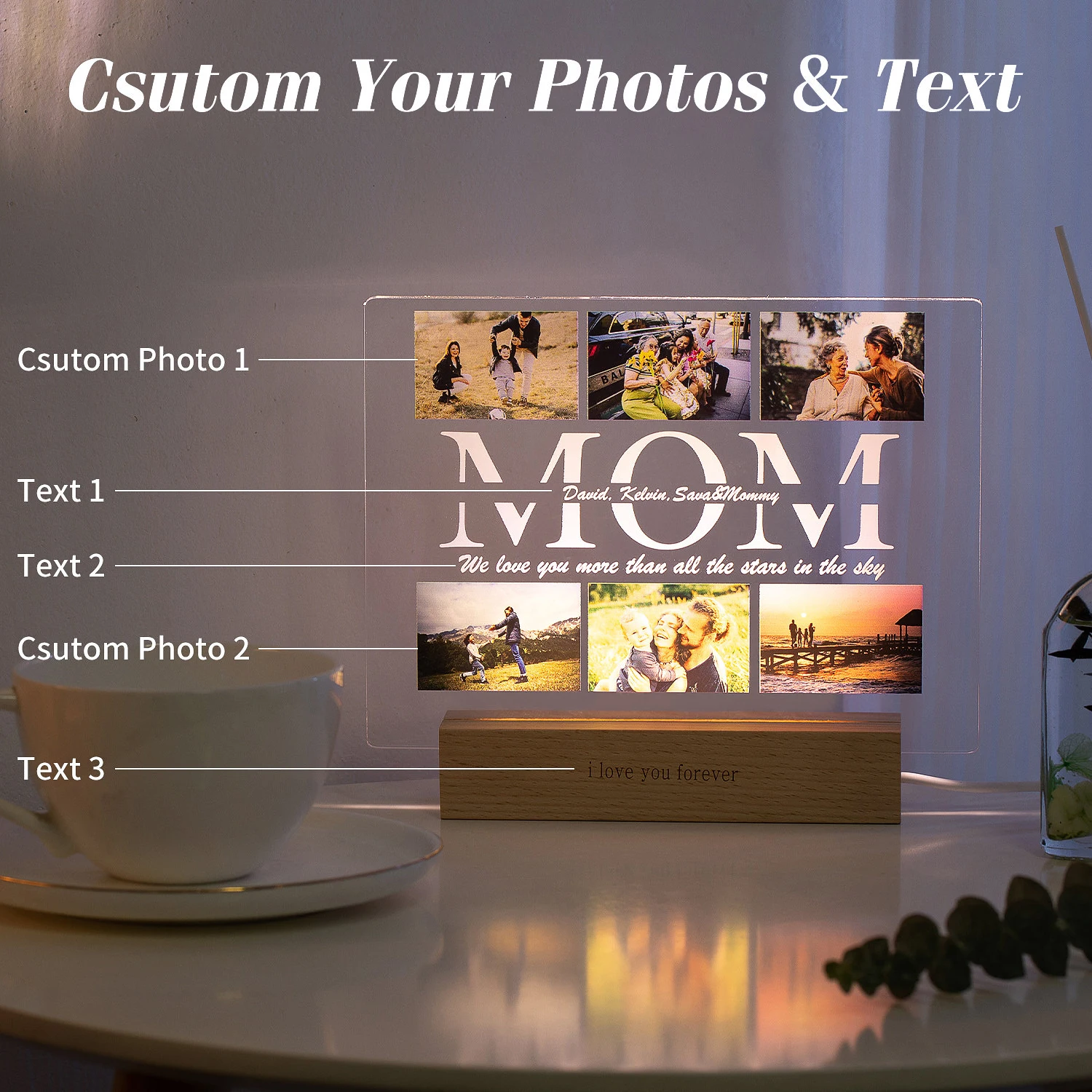 Customized 3D Acrylic Lamp for Grandparent 4 | Customized 3D Acrylic Lamp for Grandparent 3