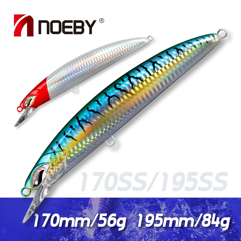NOEBY Schwer Sinkender Minnow-Köder 170mm 56g 195mm 84g Jerkbait Weitwurfköder für Thunfisch GT Big Game Salzwasser