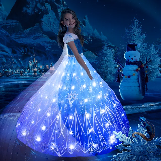 Frozen Princess Elsa LED Light Up Dress