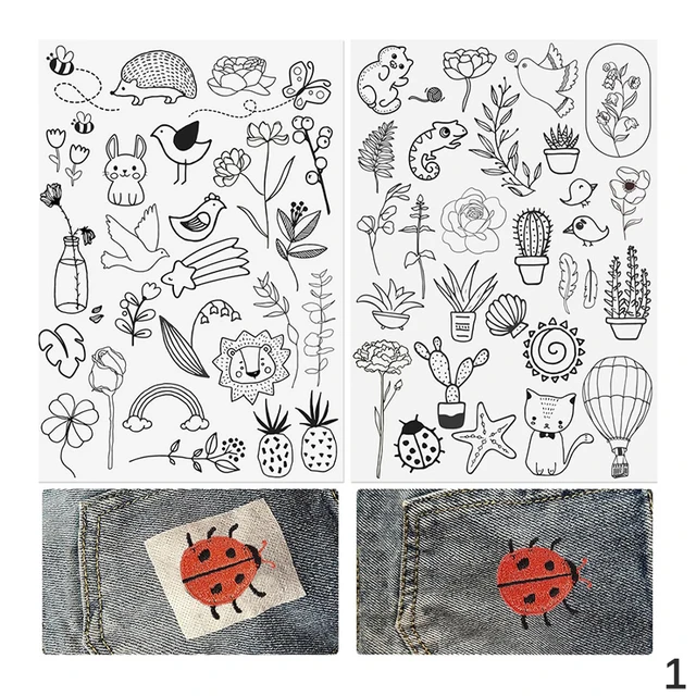 10sheets Blank Printable Hand Embroidery Pattern Stick and Stitch  Stabilizer Transfer Patch Paper Trendy for Clothes 200x300mm