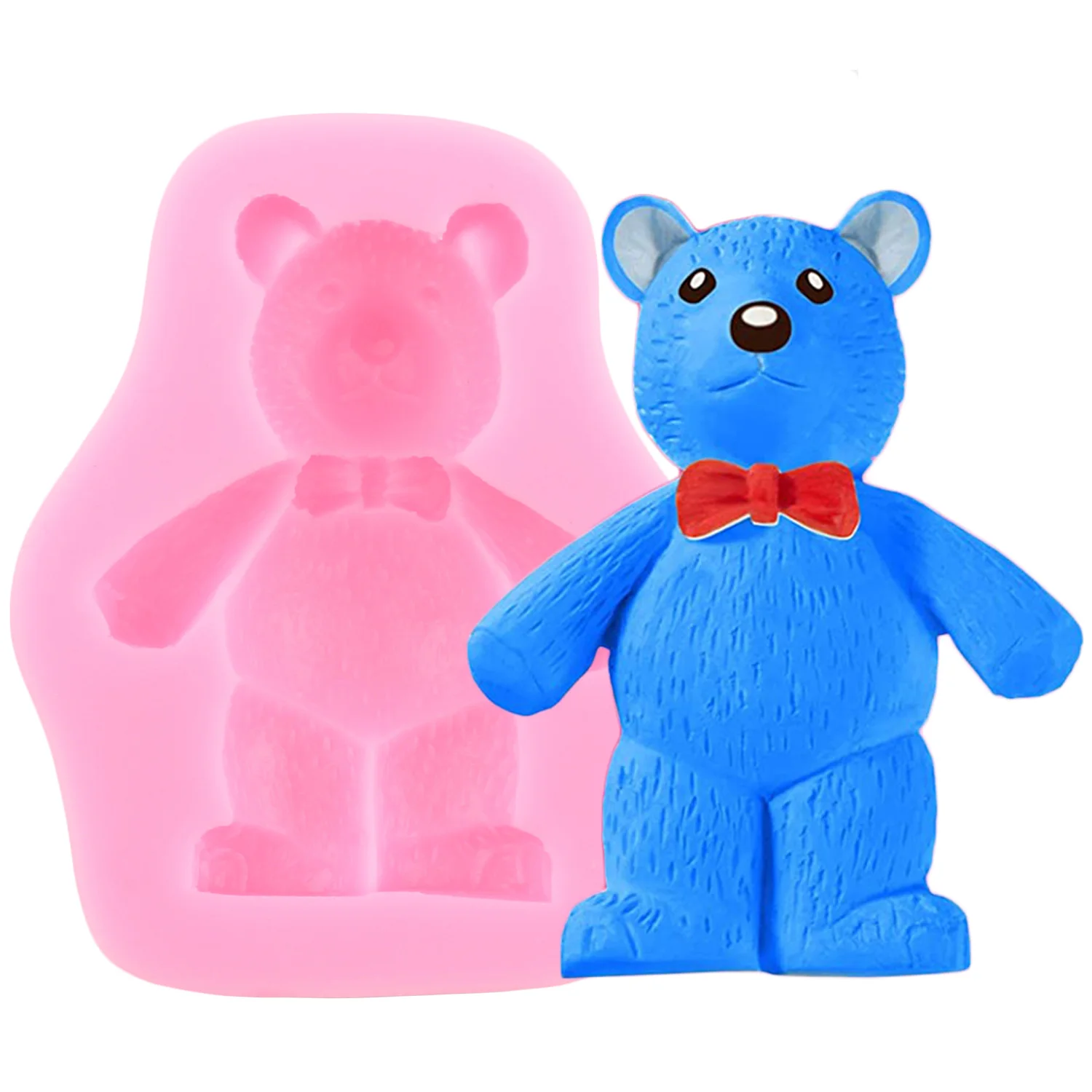 Cute Baby Bear Silicone Mold Fondant Cake Decorating Tools 3D DIY