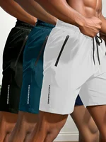 Men's Shorts Three-Piece Set, Sports, Fitness, Swimming, Zipper Pockets, Quick-Drying, Casual, Breathable, Drawstring Shorts, Suitable for Summer Outdoor Sports, Fitness Training, Home Leisure, Beach Vacation 1