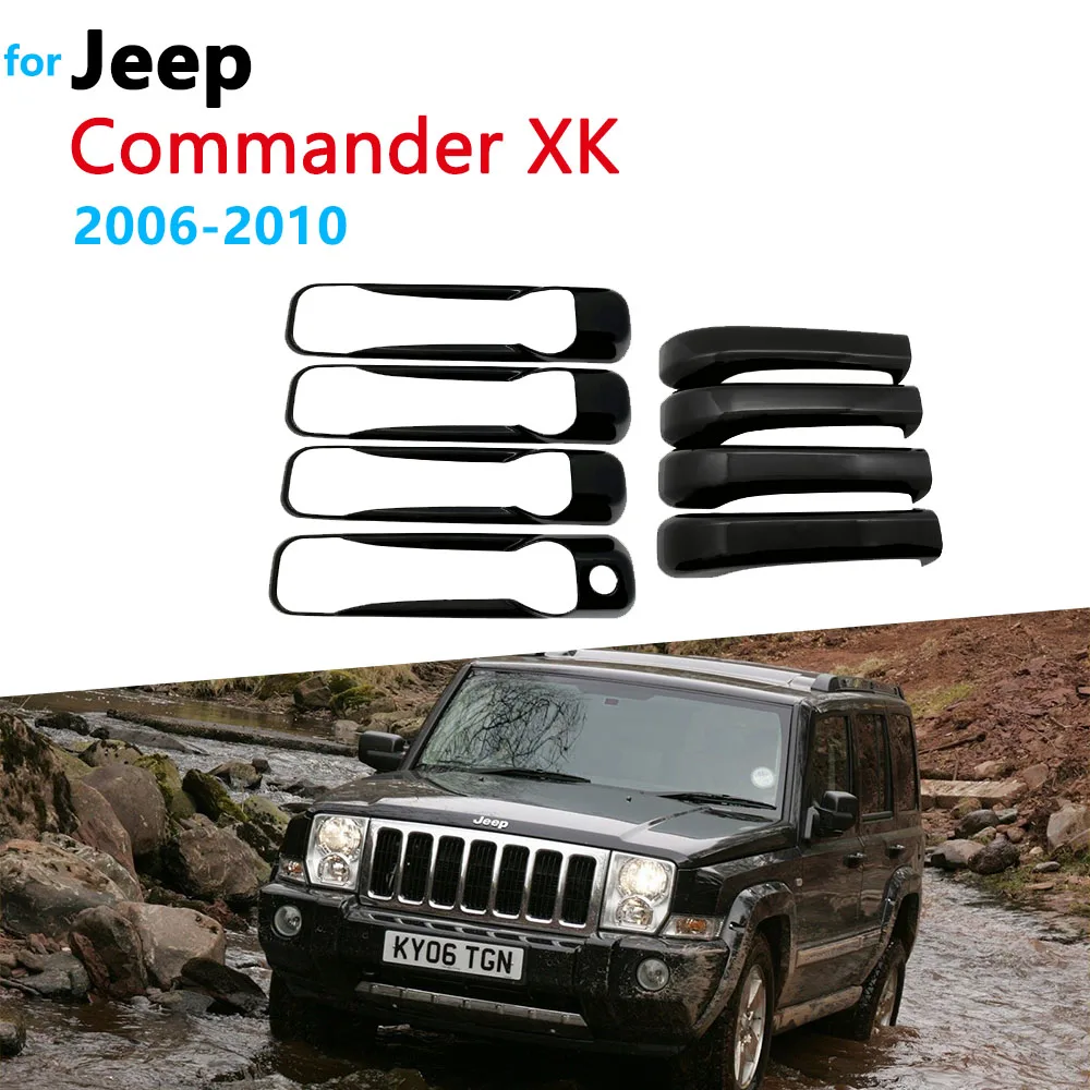 

Глянцевая черная углеродная крышка дверной ручки для Jeep Commander XK 2006 ~ 2010 2007 2008, автомобильный внешний Стайлинг, автомобильные аксессуары, наклейки