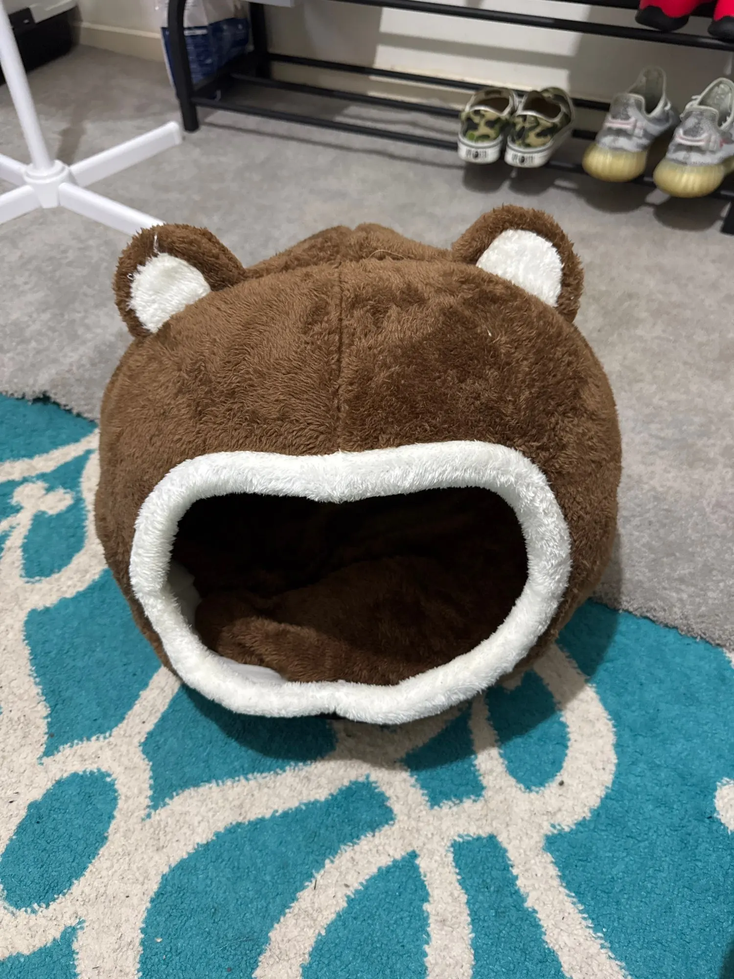 Funny Cat Bed Warm Pet House Soft Long Plush Kitten Lounger Cushion Small Dogs Tent Cave Beds For Cozy Cat House Mat Supplies photo review