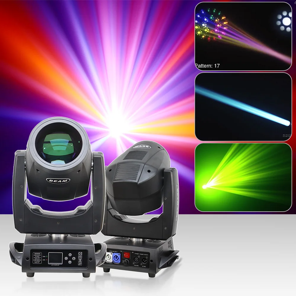 YUER Mini Bulb Beam 230W 7R Moving Head Lighting For DJ Disco Projetor Projector Light With DMX Home Party Rainbow Wash Effect