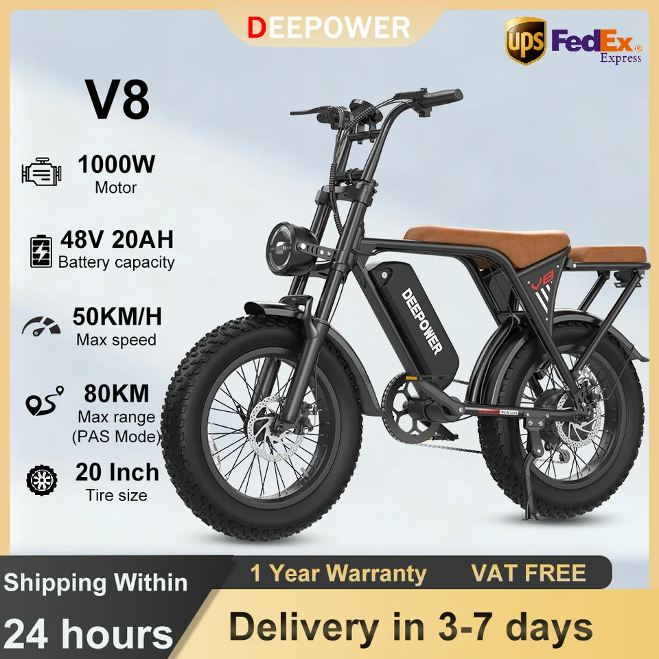Vélo électrique Tout Terrain Jaguar 93 - 1000W - 50 Km/h - 20 Pouces - Noir