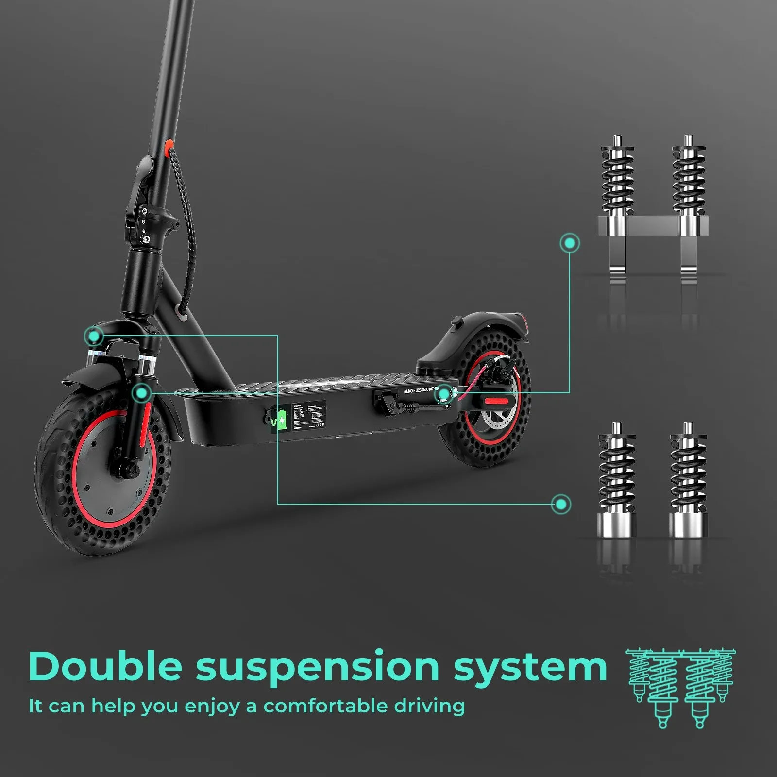 Iscooter i9max Elektromos Roller Felnőtt Elektromos scooters Elektromos Berzenkedik Roller e-scooter 30-40 km 10