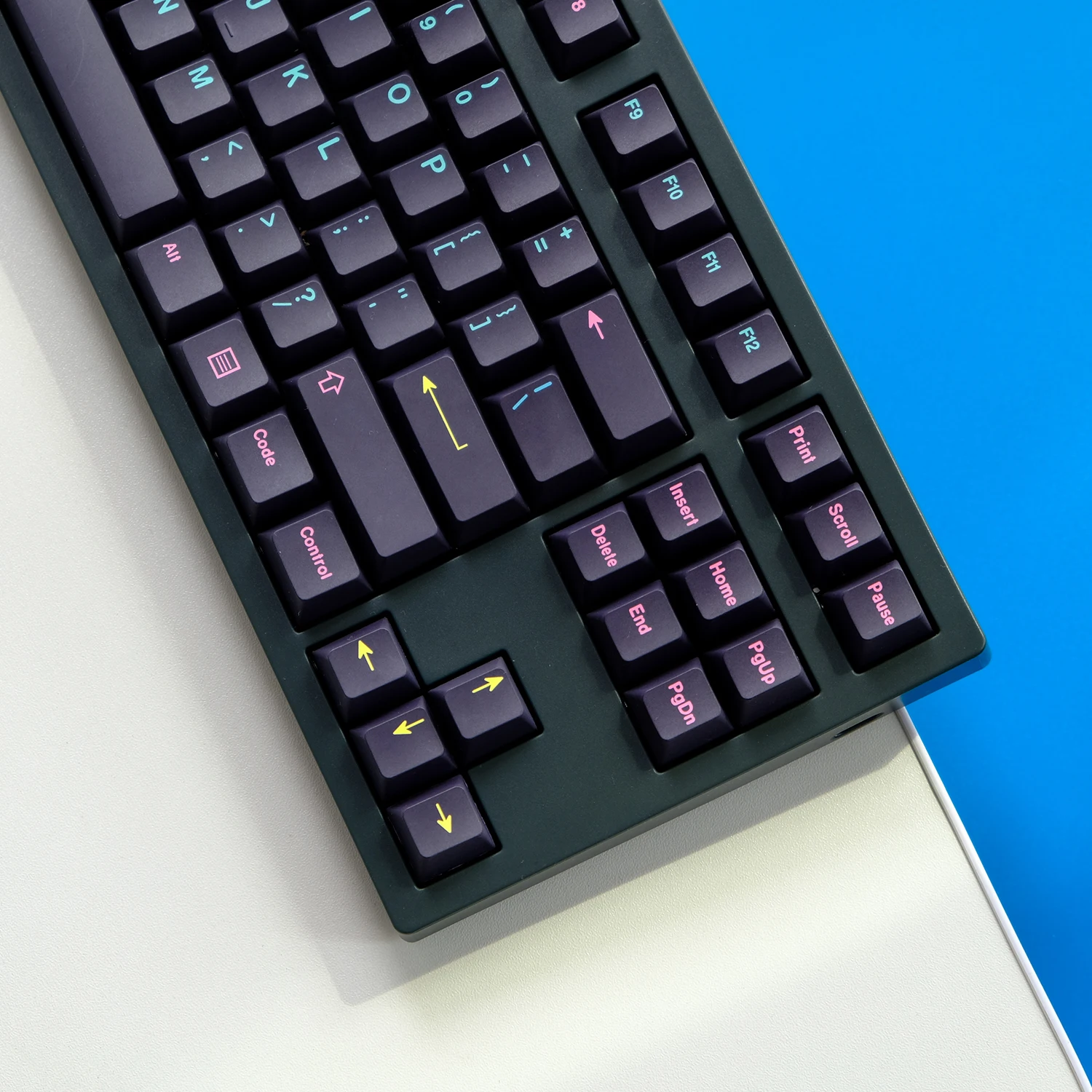 Chaves Gmk Miami Nights Keycaps Cherry Perfil Pbt 5-side Tintura Sublimação Teclado Mecânico Keycap para mx Switch 1.75u Shif 143 - Imagem 4